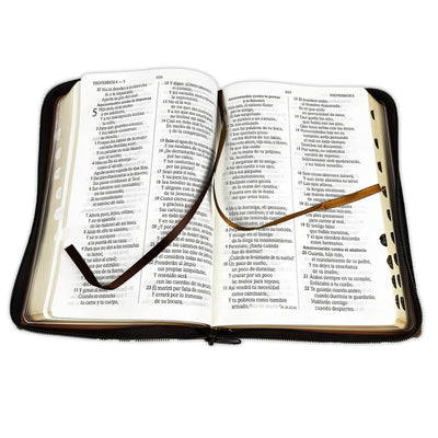 Biblia Reina Valera 1960 Letra Grande con Cierre, Piel Marrón