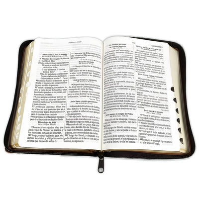 Biblia Reina Valera 1960 Letra Grande con Cierre, Piel Marrón