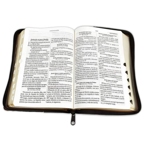 Biblia Reina Valera 1960 Letra Grande con Cierre, Piel Marrón