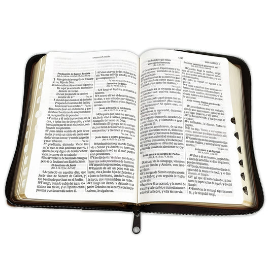 Biblia Reina Valera 1960 Letra Grande con Cierre, Piel Marrón