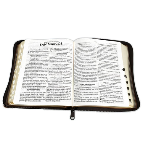 Biblia Reina Valera 1960 Letra Grande con Cierre, Piel Marrón